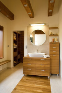 Interior of stylish modern bathroom